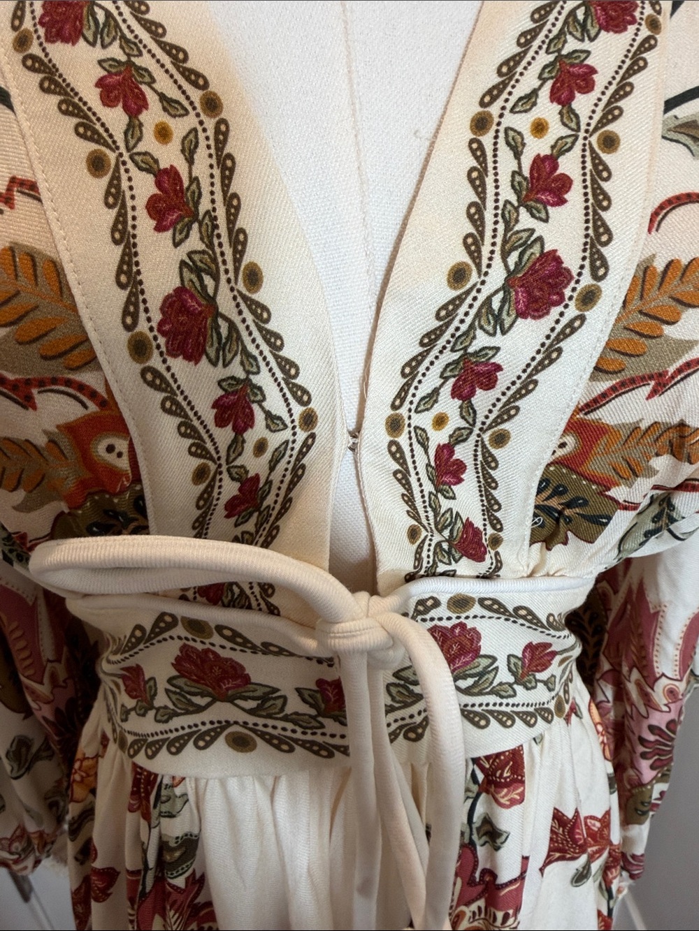 FARM Rio White Maxi Dress with Orange and Green Floral Embroidery Size S - Picture 8 of 12